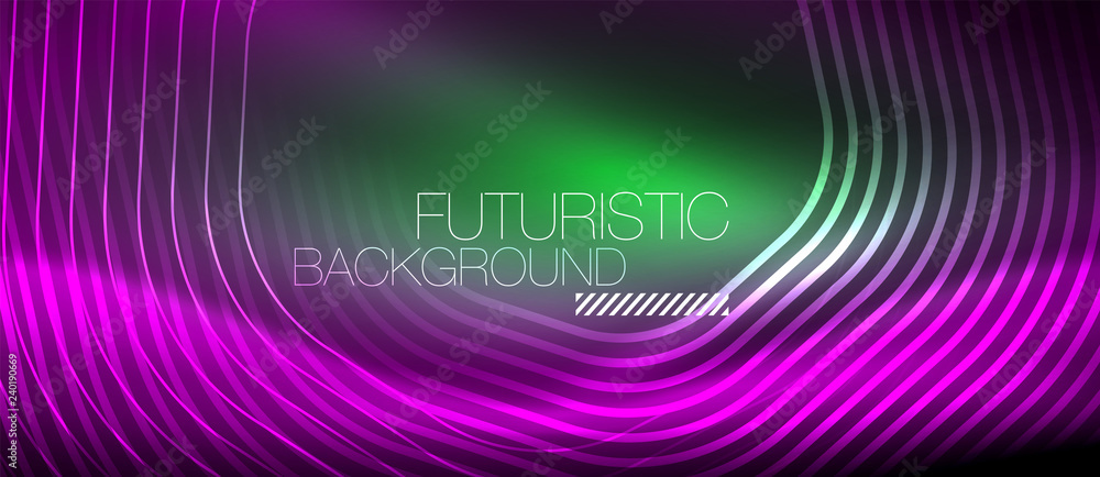 Neon glowing lines, magic energy space light concept, abstract background wallpaper design Neon glowing lines, magic energy space light concept, abstract background wallpaper design