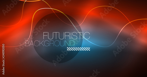 Neon lines wave background. Abstract composition