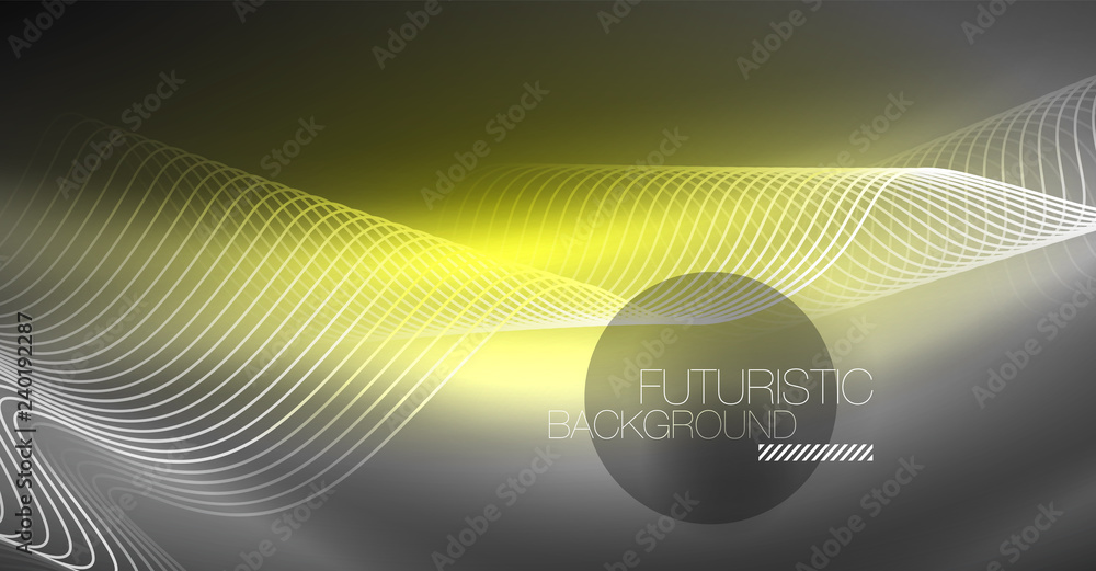 Neon lines wave background. Abstract composition Neon lines wave background. Abstract composition