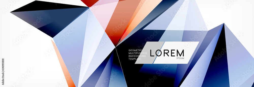 3d card on light backdrop. Abstract triangle pattern. Futuristic geometric background. 3d card on light backdrop. Abstract triangle pattern. Futuristic geometric background.