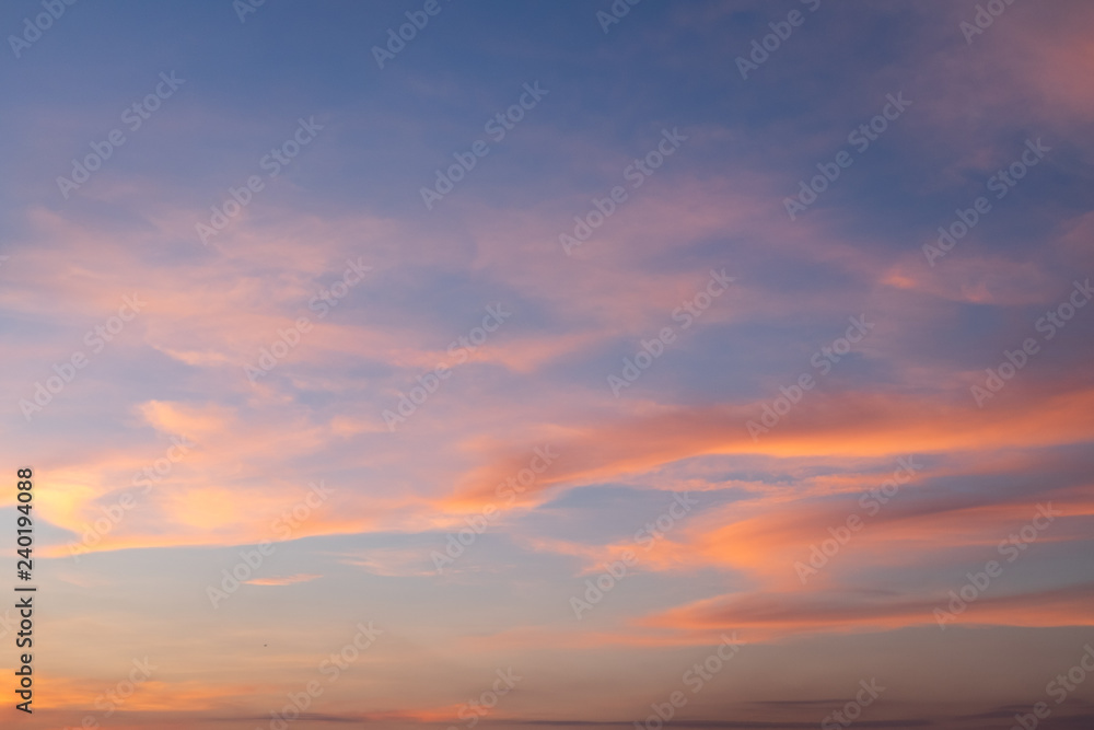 sunset sky with orange clouds