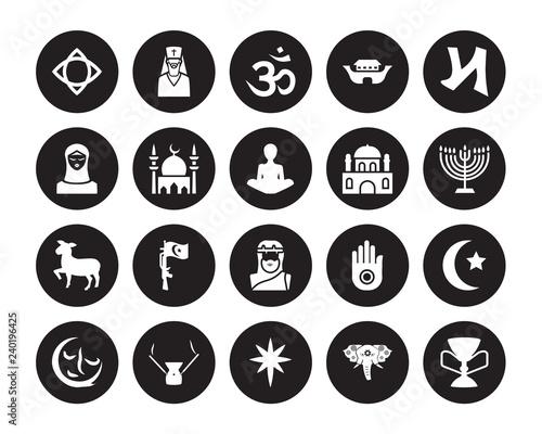 Religion icons set on white background