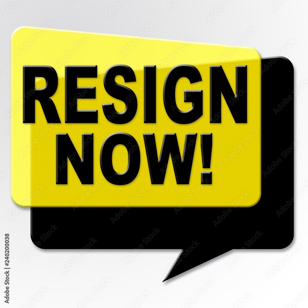 Resign Message Means Quit Or Resignation From Job Government Or President Resign Message Means Quit Or Resignation From Job Government Or President