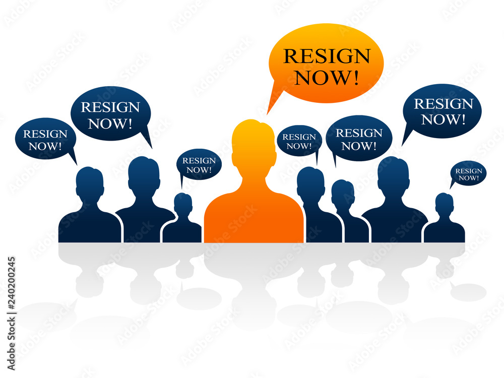 Resign Now Talk Means Quit Or Resignation From Job Government Or President Resign Now Talk Means Quit Or Resignation From Job Government Or President