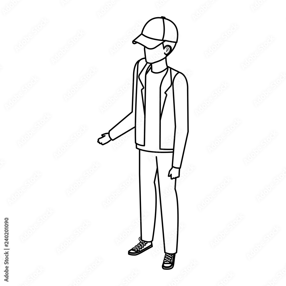 young and casual man with cap young and casual man with cap