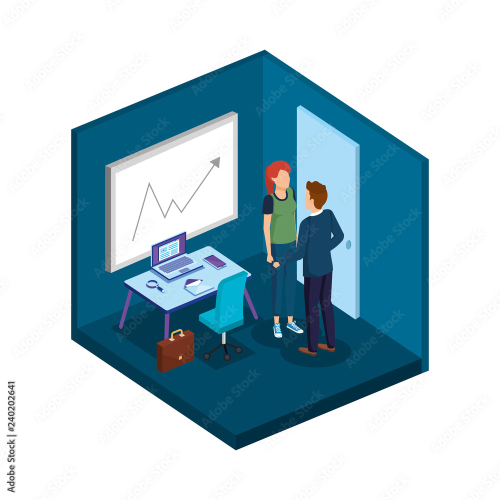 business couple in the office scene business couple in the office scene