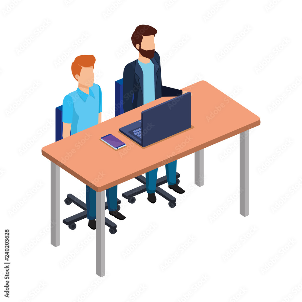 couple of men in the desk and laptop couple of men in the desk and laptop