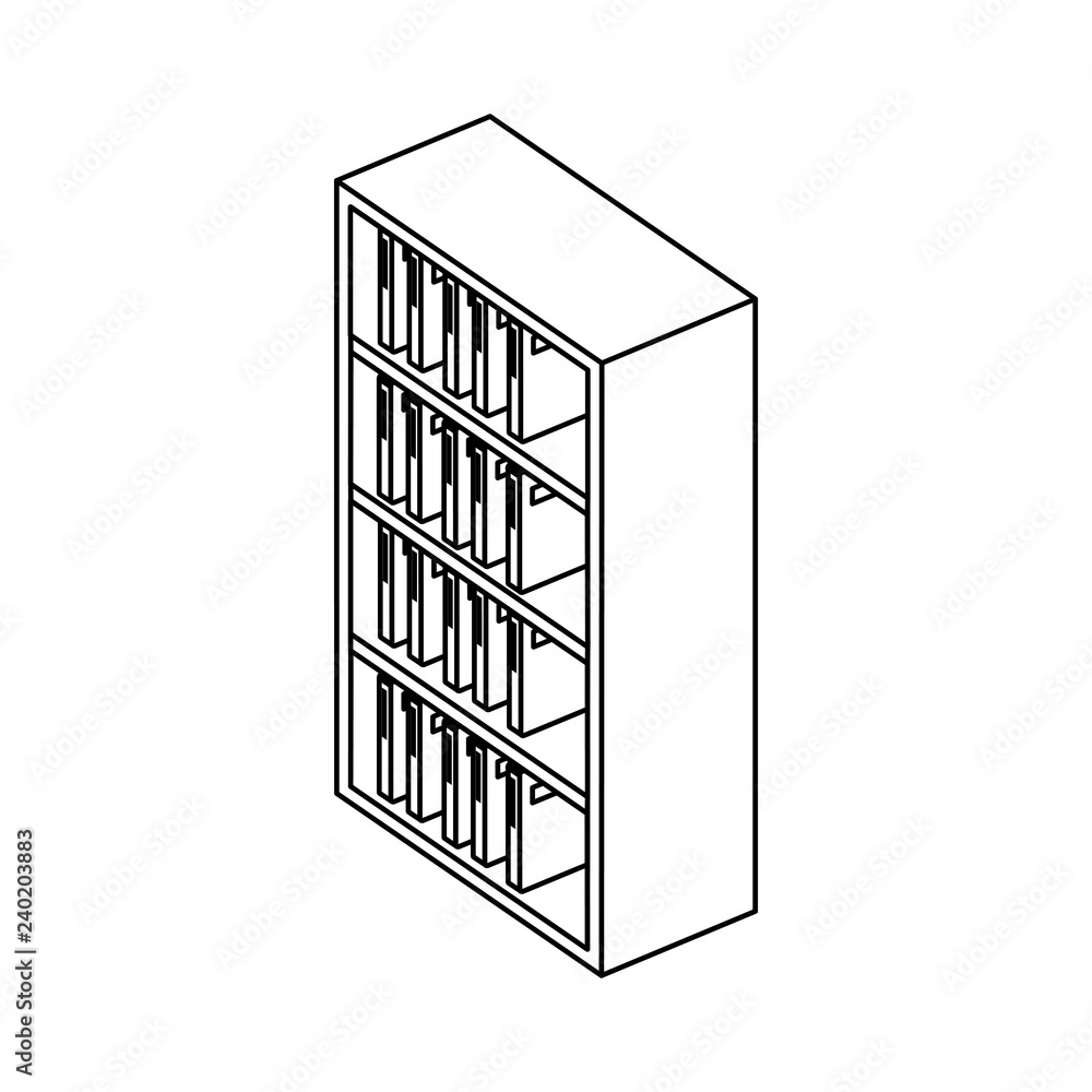 bookscase library isolated icon bookscase library isolated icon