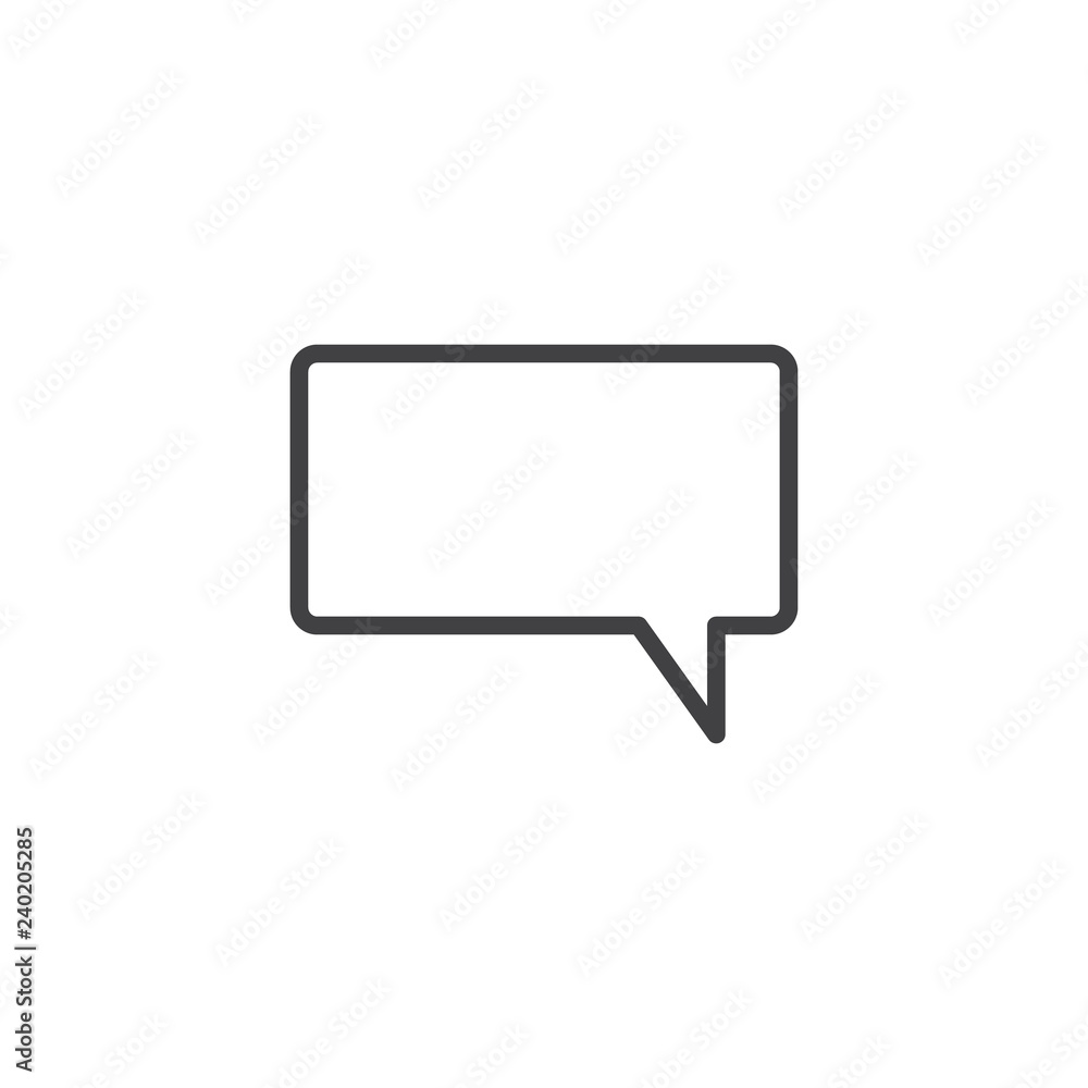 Chat message outline icon. linear style sign for mobile concept and web design. Speech simple line vector icon. Symbol, logo illustration. Pixel perfect vector graphics