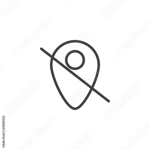 Lost Gps signal outline icon. linear style sign for mobile concept and web design. Location off map pointer simple line vector icon. Symbol, logo illustration. Pixel perfect vector graphics