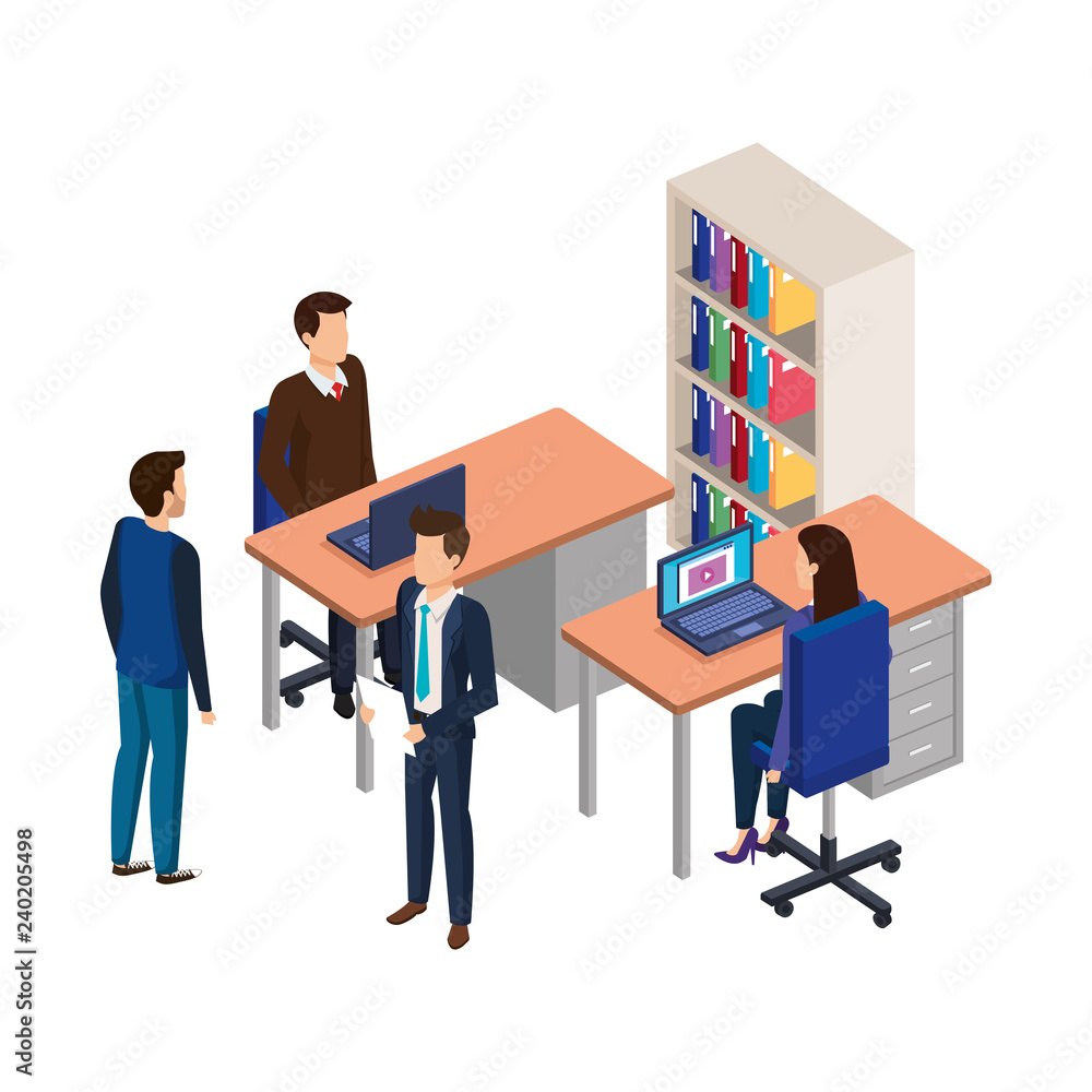 business people in the desk with laptop business people in the desk with laptop