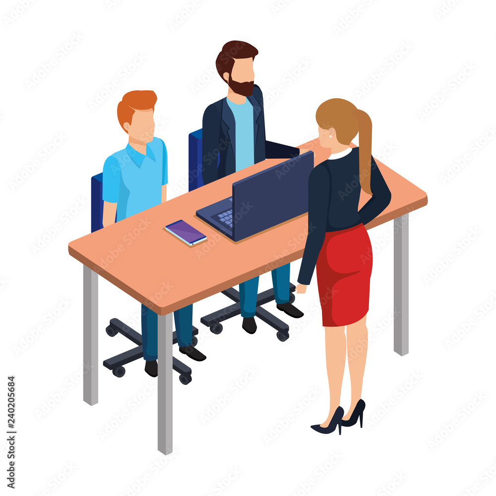 business people in the desk with laptop business people in the desk with laptop