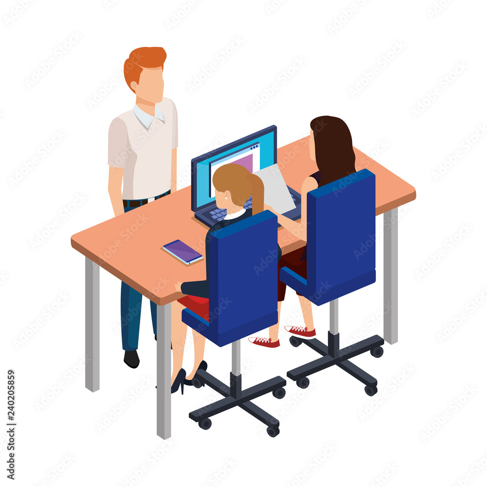 business people in the desk with laptop business people in the desk with laptop