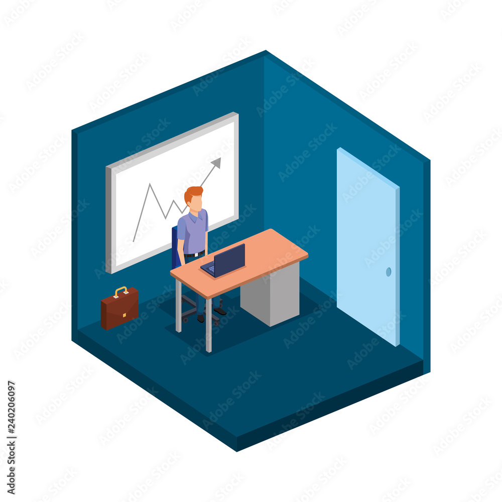 young and casual man in the workplace young and casual man in the workplace