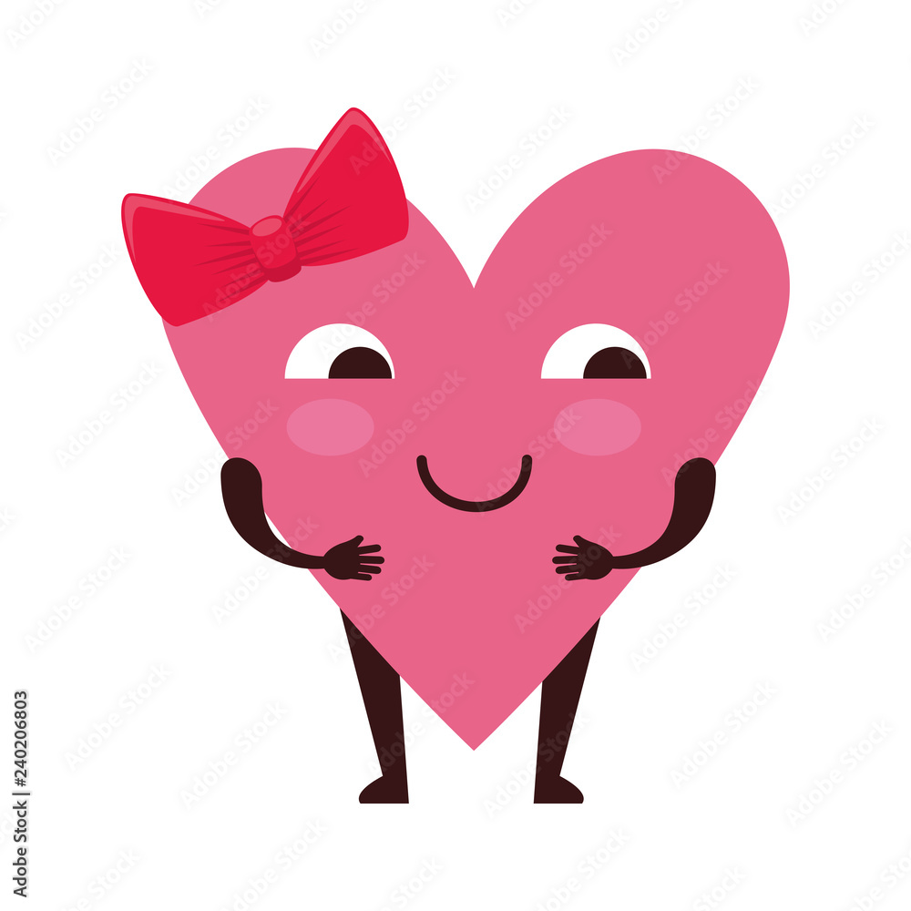 heart love female kawaii character heart love female kawaii character