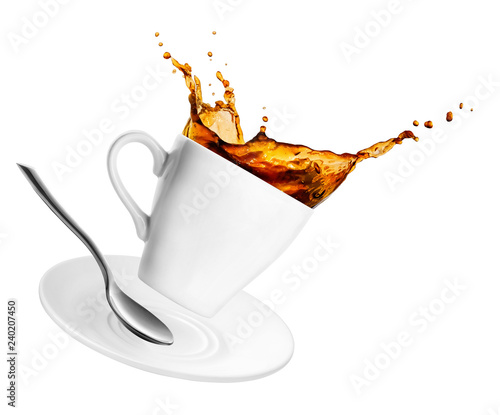 cup of spilling coffee