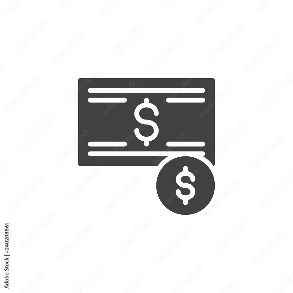 Dollar money vector icon. filled flat sign for mobile concept and web design. Cash dollar bill and coin simple solid icon. Symbol, logo illustration. Pixel perfect vector graphics Dollar money vector icon. filled flat sign for mobile concept and web design. Cash dollar bill and coin simple solid icon. Symbol, logo illustration. Pixel perfect vector graphics
