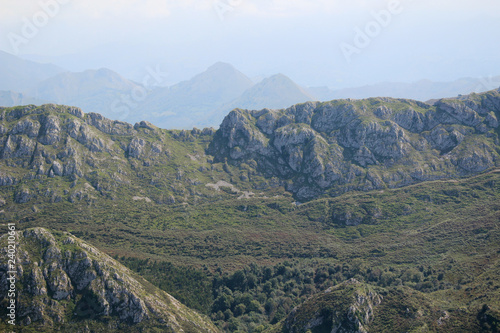 Mountain panorama from Mirador del Fitu, Asturias, Spain © nastyakamysheva