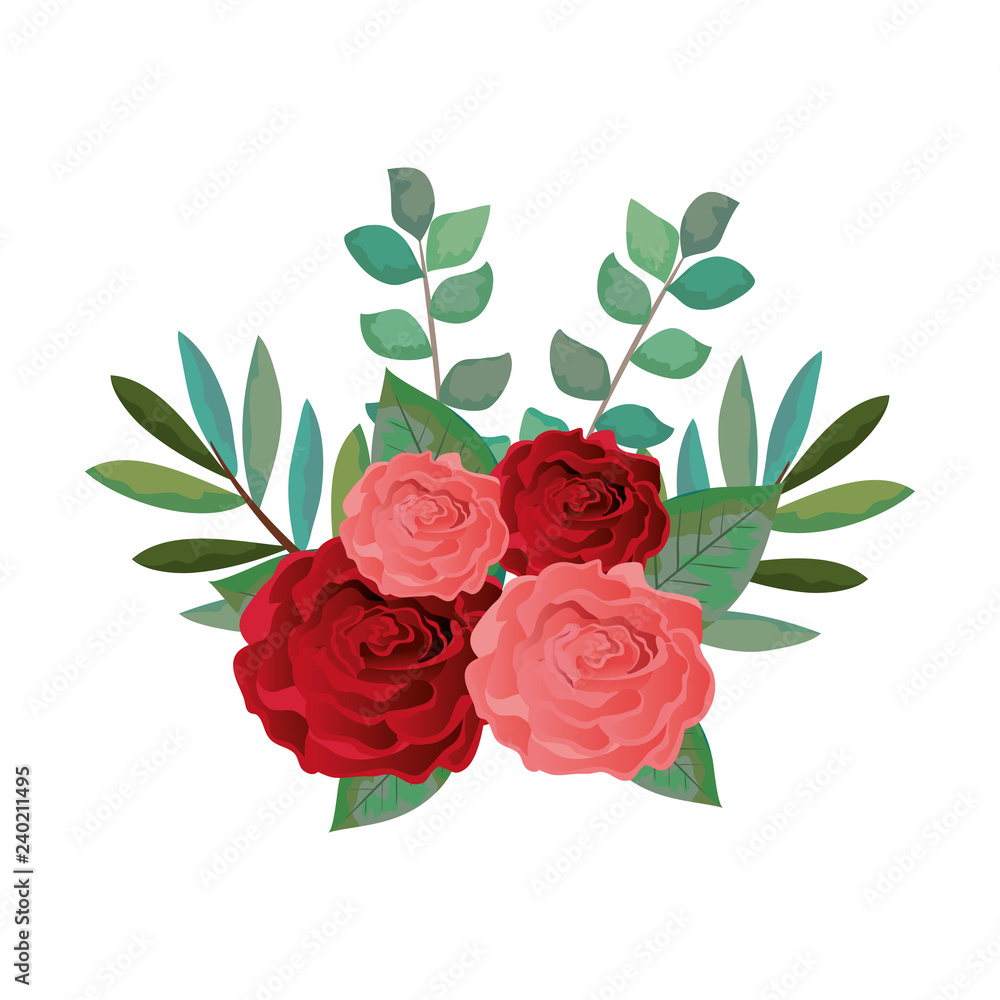 beautiful rosebush decoration icon