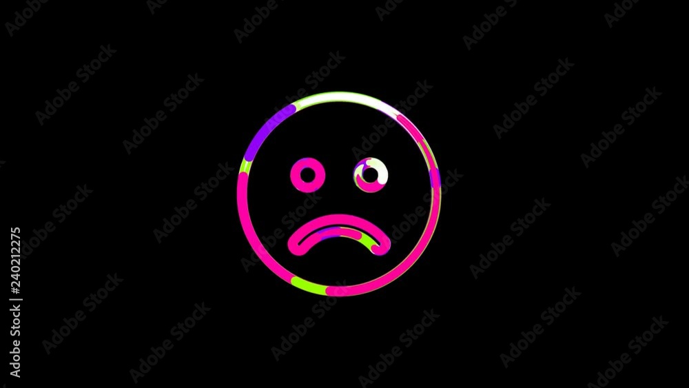 Circles gather in symbol frown. After it crumbles in a line and moves to the camera. Alpha channel black Circles gather in symbol frown. After it crumbles in a line and moves to the camera. Alpha channel black