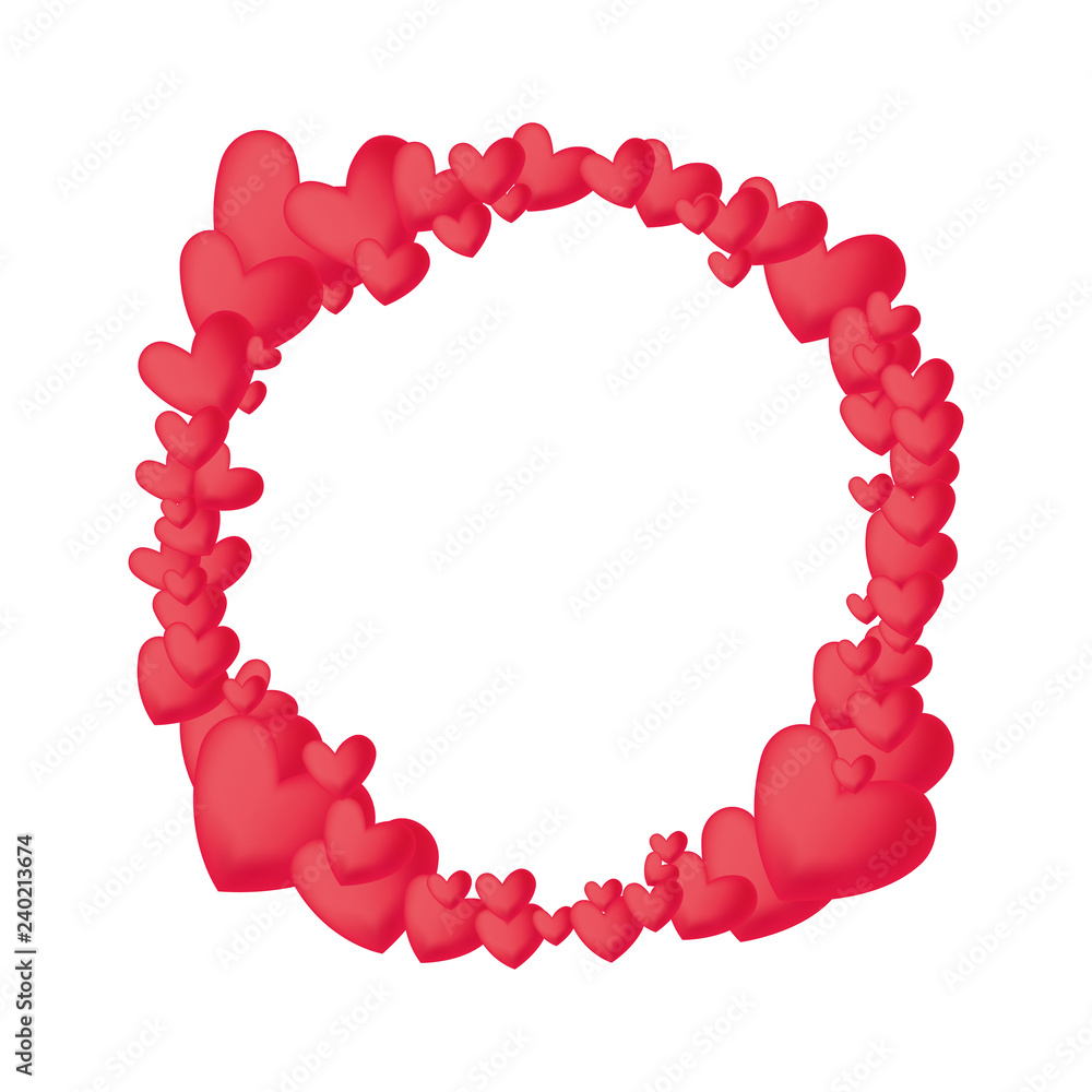 Obraz premium circular frame with hearts love