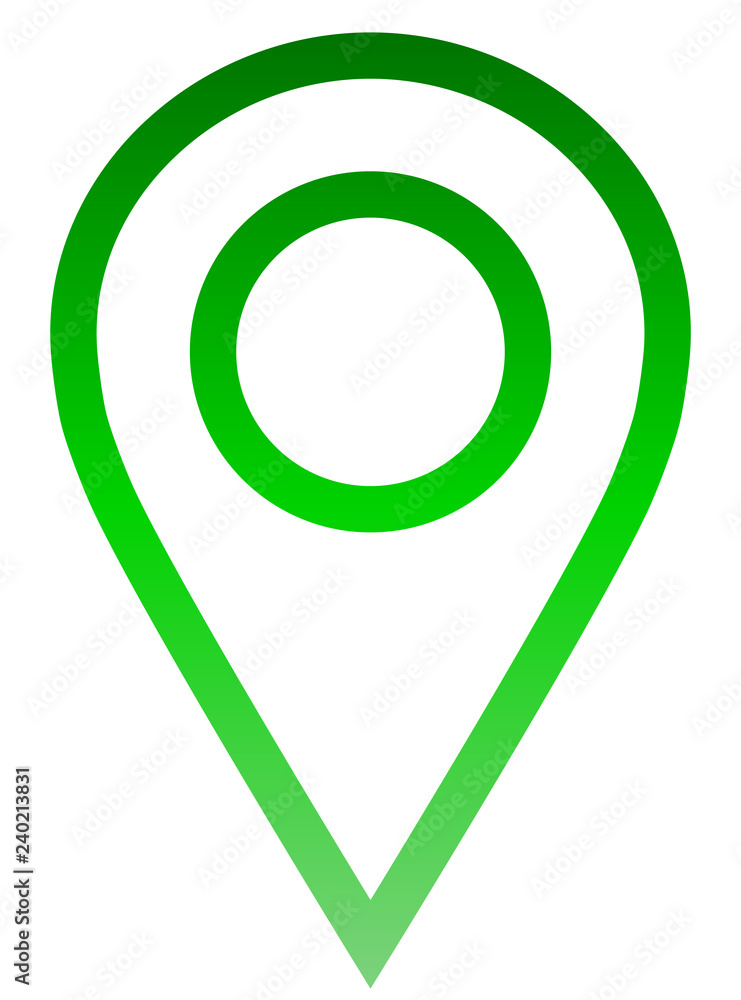 Pin point - green gradient outlined, isolated - vector Pin point - green gradient outlined, isolated - vector