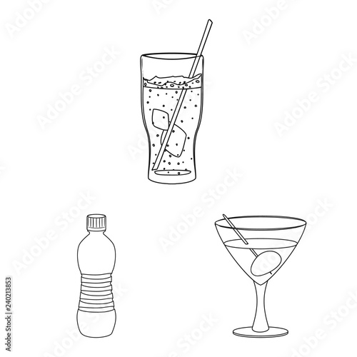 Isolated object of drink and bar sign. Set of drink and party vector icon for stock.