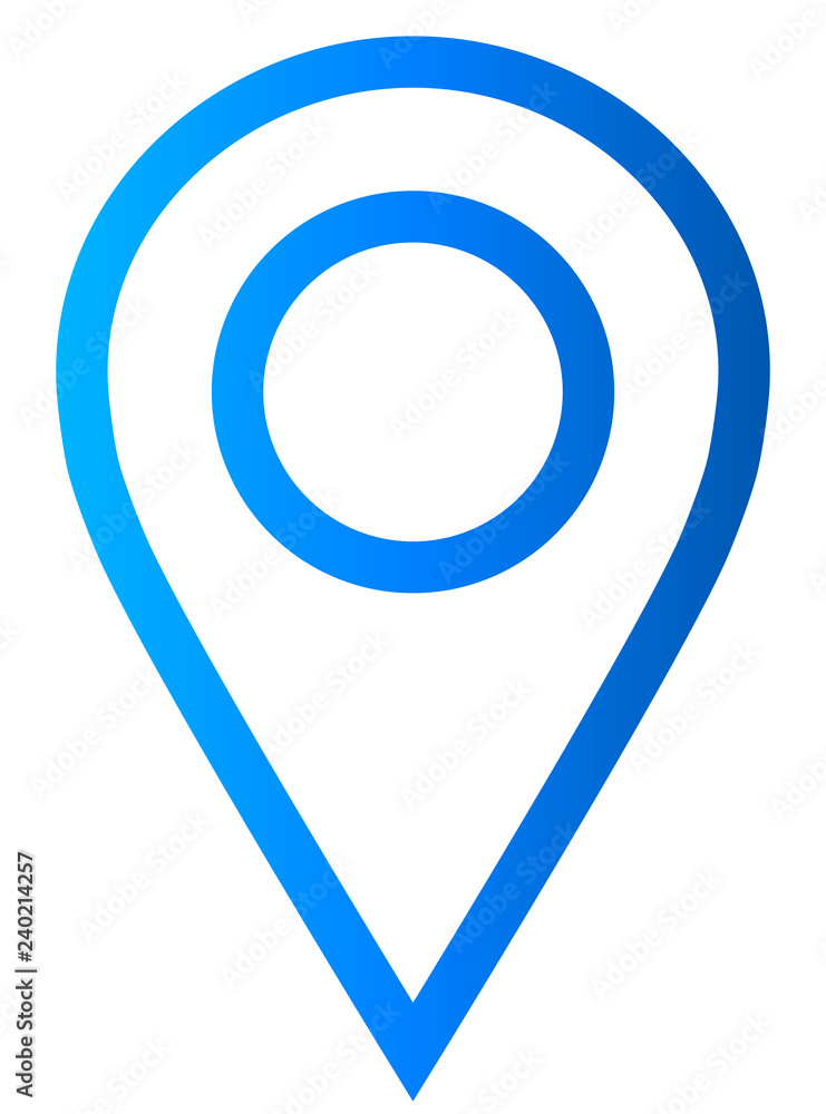 Pin point - blue gradient outlined, isolated - vector Pin point - blue gradient outlined, isolated - vector