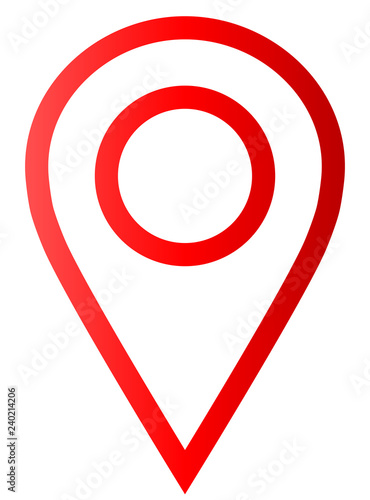 Pin point - red gradient outlined, isolated - vector Free Download Pin point - red gradient outlined, isolated - vector - GFXLoad