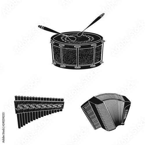 Vector illustration of music and tune symbol. Collection of music and tool vector icon for stock.