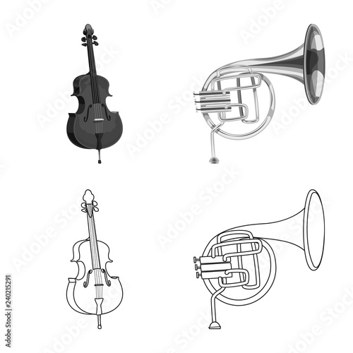 Vector design of music and tune sign. Collection of music and tool stock symbol for web.