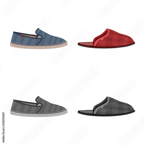 Isolated object of shoe and footwear logo. Collection of shoe and foot vector icon for stock.
