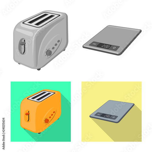 Vector illustration of kitchen and cook logo. Collection of kitchen and appliance stock symbol for web.