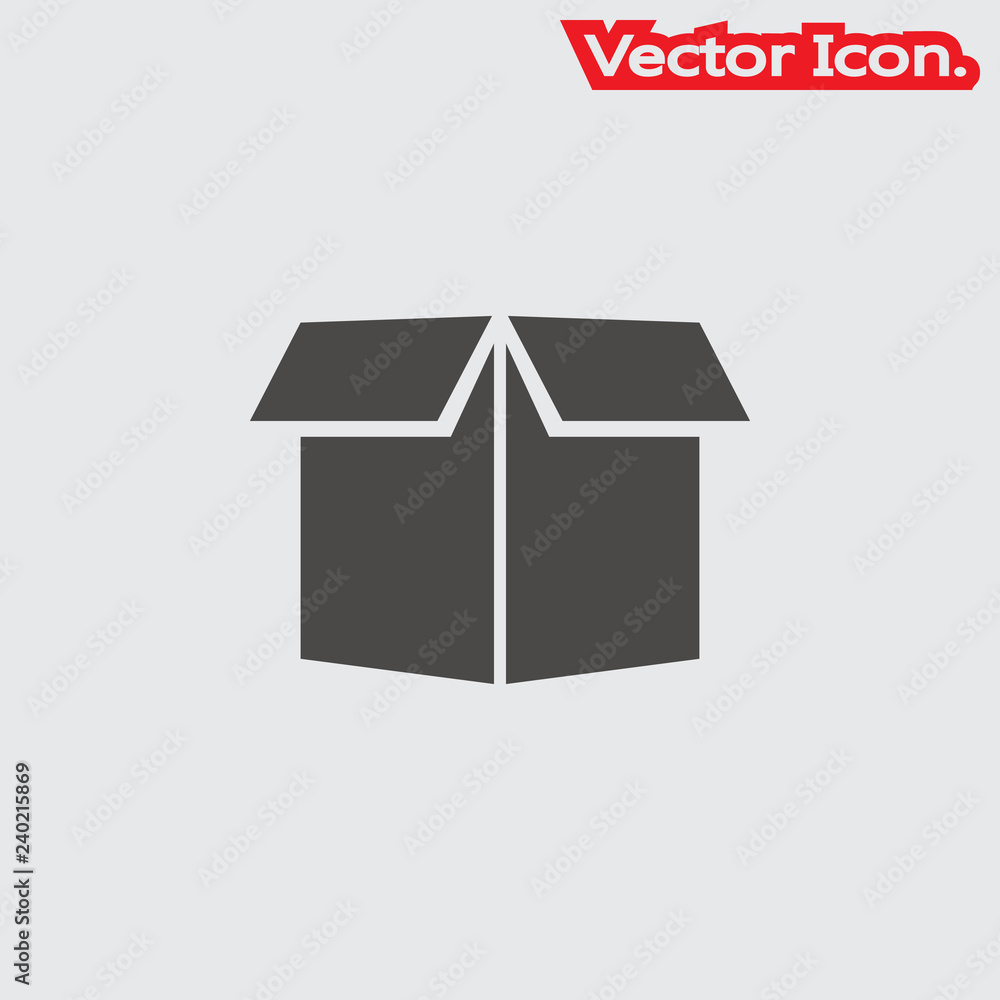 open box icon isolated sign symbol and flat style for app, web and digital design. Vector illustration. open box icon isolated sign symbol and flat style for app, web and digital design. Vector illustration.