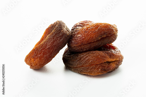 dried apricot  and white background