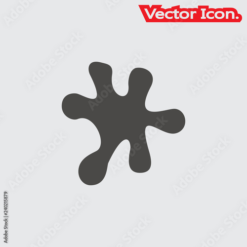 paint splash icon isolated sign symbol and flat style for app, web and digital design. Vector illustration.
