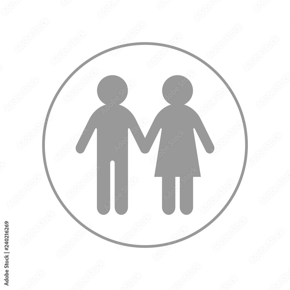 Heterosexual couple label. Vector icon. Heterosexual couple label. Vector icon.