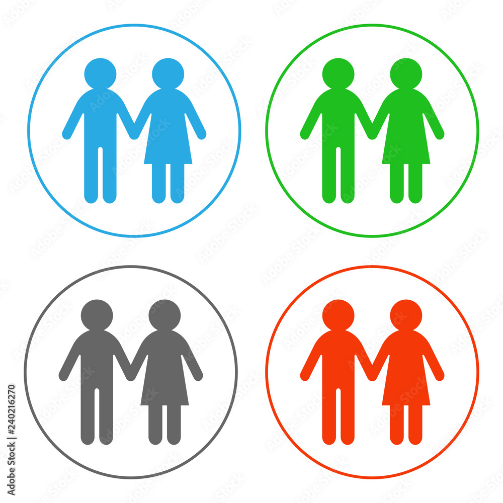 Heterosexual couple symbol. Icon set. Vector. Heterosexual couple symbol. Icon set. Vector.