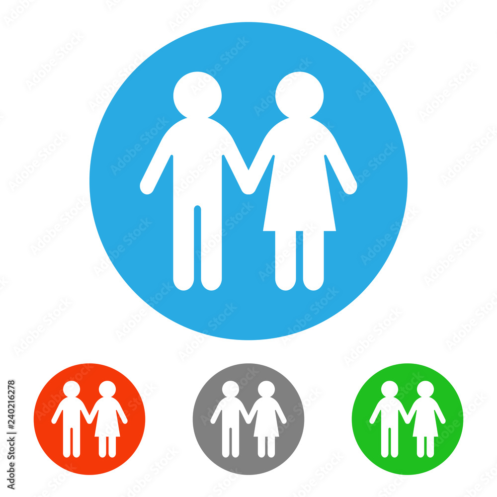 Heterosexual couple sign. Icon set. Vector. Heterosexual couple sign. Icon set. Vector.