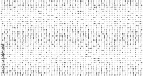 Binary matrix code. Computer data stream, digital security codes and gray coding information abstract vector background