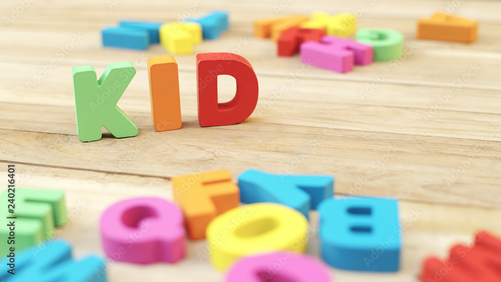 ' KID ' Colorful Letter Wood, Topic About ' KID ' ' KID ' Colorful Letter Wood, Topic About ' KID '