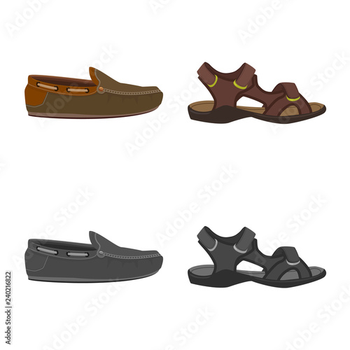 Vector illustration of shoe and footwear logo. Collection of shoe and foot stock vector illustration.