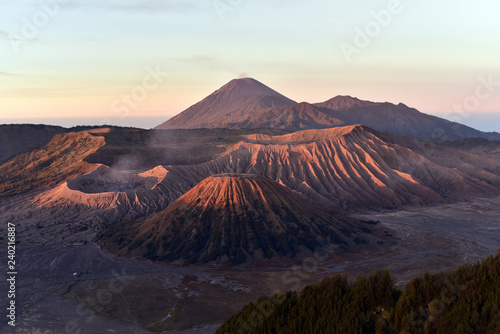 Mount Bromo volcanic crater at sunrise, Bromo Tengger Semeru National Park, Java, Indonesia, Asia
