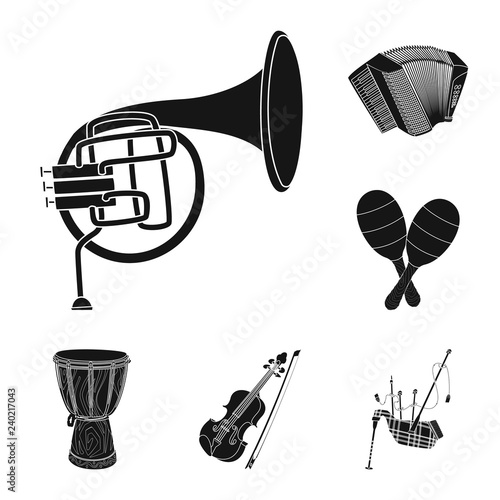Vector illustration of music and tune symbol. Collection of music and tool vector icon for stock.