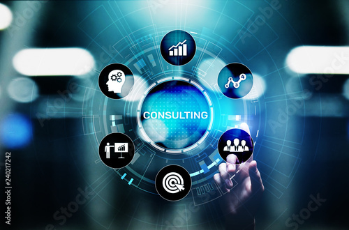 Business consulting concept on the virtual screen. photo