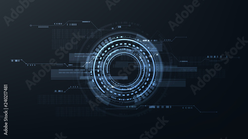 Abstract digital technology futuristic cyber interface system background vector