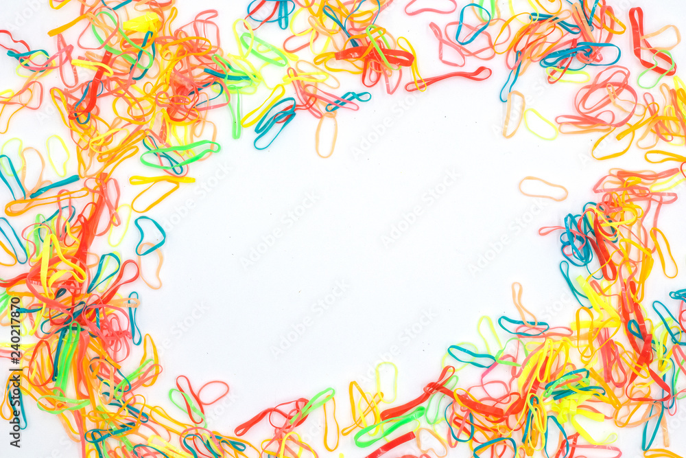 Obraz premium Rubber band on white background