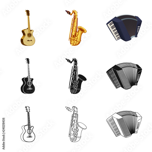 Isolated object of music and tune icon. Collection of music and tool stock symbol for web.