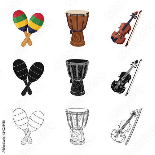 Isolated object of music and tune logo. Collection of music and tool stock vector illustration.