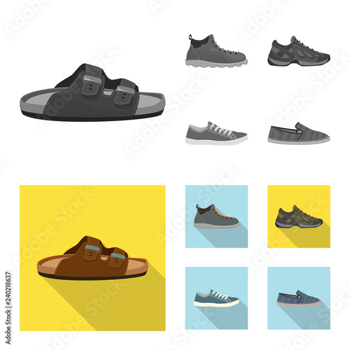 Vector illustration of shoe and footwear logo. Collection of shoe and foot stock vector illustration.
